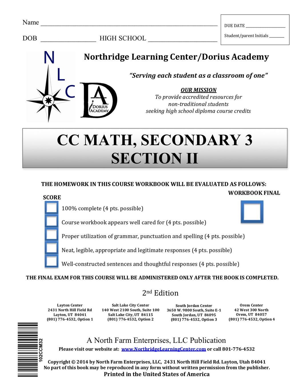 CC Math, Secondary 3, Section II