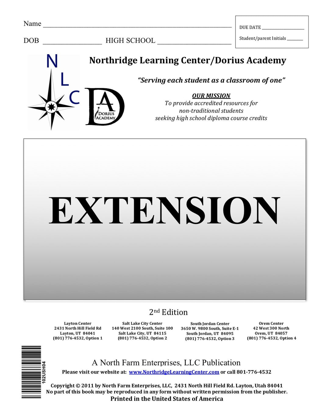 Language Arts 12, Section I - Extension