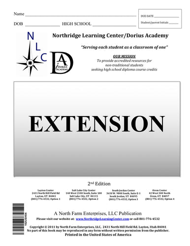 Algebra 1, Section I - Extension
