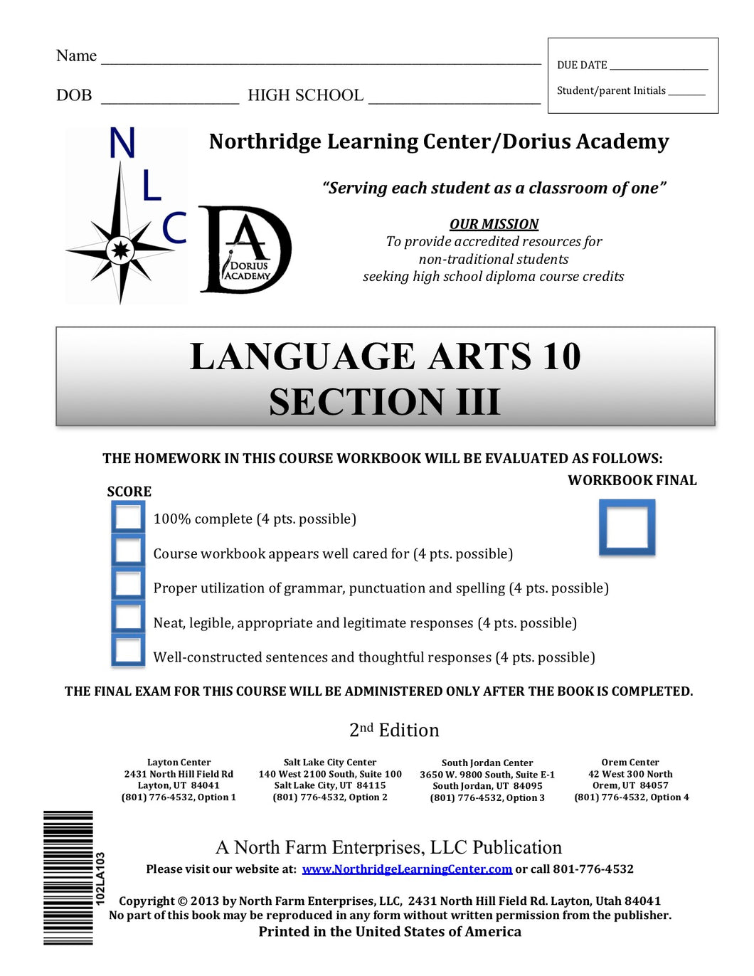 Language Arts 10, Section III