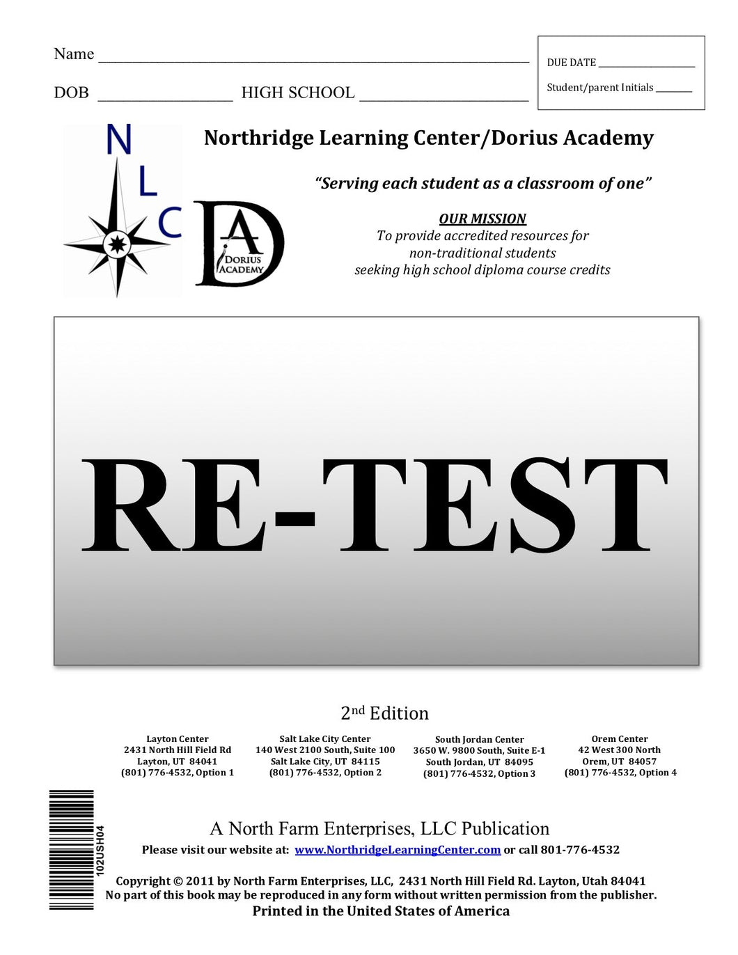 Earth Science, Section IV - Retest